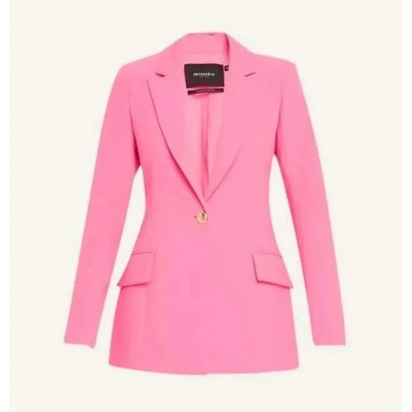 New $695 Retrofete Coat Women Hyper Pink Large Kristen Cutaway Bergdorf Goodman - Picture 1 of 15